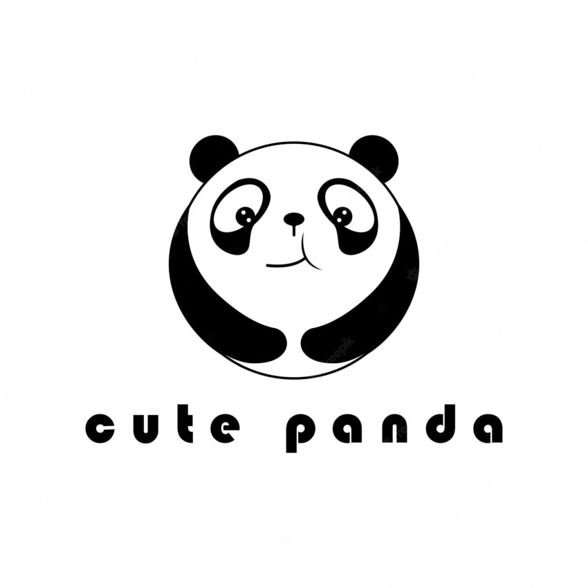 Creative panda logo with slogan template