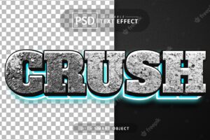 Crush 3d text effect editable
