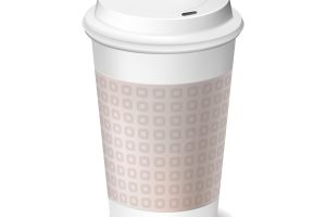 Cup of coffee to take away with closed lid