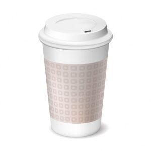 Cup of coffee to take away with closed lid