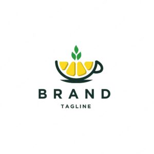 Cup orange logo design template