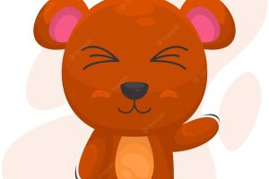 Cute bear illustration logo design