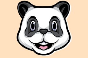 Cute little panda vector logo