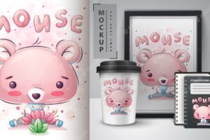 Cute mouse - poster and merchandising