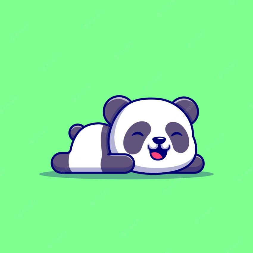 Cute panda sleeping
