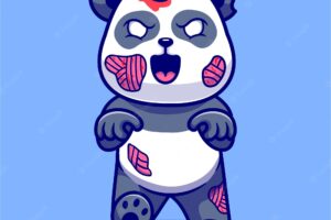 Cute panda zombie cartoon vector icon illustration. animal halloween icon concept isolated premium vector. flat cartoon style
