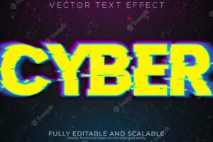Cyber text effect editable future and neon text style