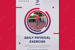 Daily physical exercise poster template