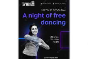 Dance classes vertical poster template