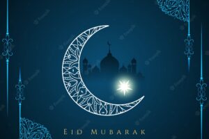 Dark blue religious eid mubarak design