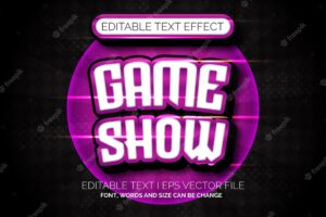 Dark purple game show style text effects