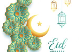 Decorative islamic arabic style eid mubarak background