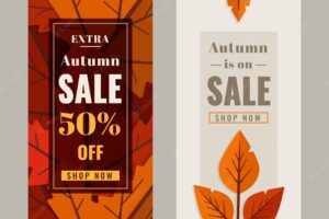 Decorative sale banners with discounts