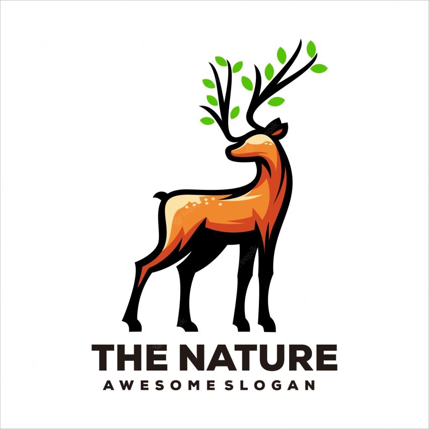 Deer mascot illustration logo