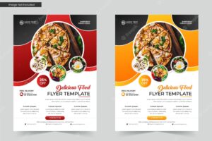 Delicious food flyer template or food menu flyer and restaurant menu brochure template design