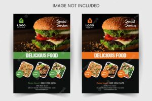 Delicious food menu and restaurant flyer template design