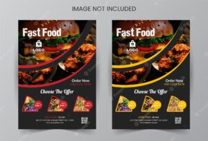 Delicious food menu and restaurant flyer template design