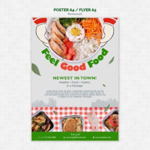 Delicious food restaurant poster template