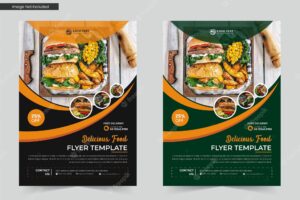 Delicious healthy food flyer template or food menu flyer and restaurant menu flyer template design