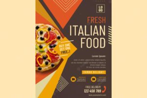 Delicious italian food poster template