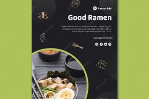 Delicious ramen restaurant poster template