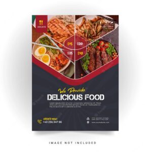 Delicious restaurant food menu flyer design templates