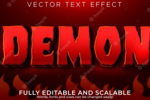 Demon text effect editable horror and blood text style