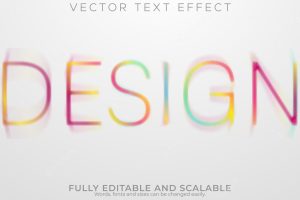 Design creative text effect editable rainbow and colorful text style