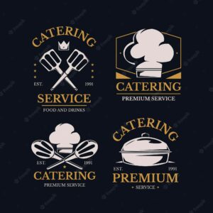 Detailed catering logo collection