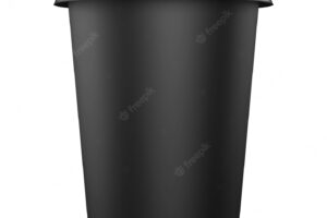 Disposable black plastic cup with a lid