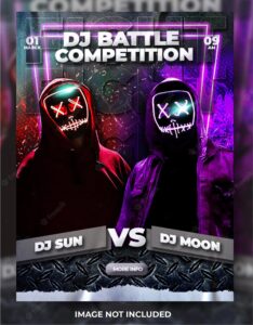 Dj battle competition poster banner social media post feed