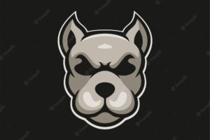 Dog animal head cartoon logo template illustration esport logo gaming premium vector