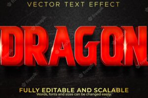 Dragon text effect, editable samurai and fighter text style