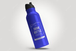 Drinking bottle flask mockup template isolated