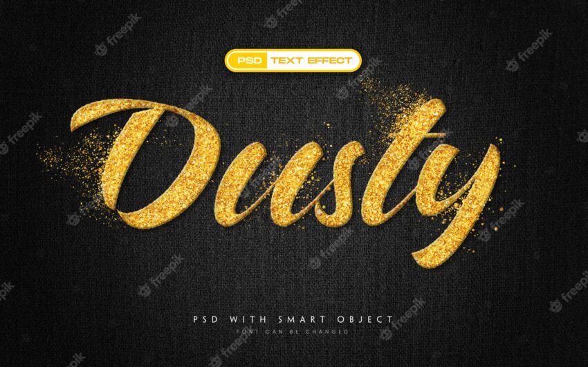 Dusty glitter 3d style text effect