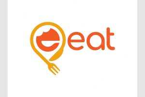 E food logo.initial letter e fork vector logo simple graphic template