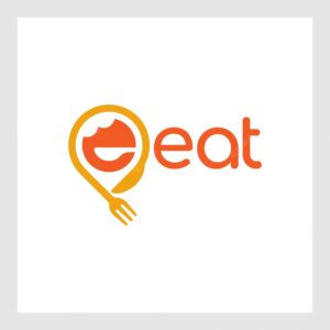 E food logo.initial letter e fork vector logo simple graphic template