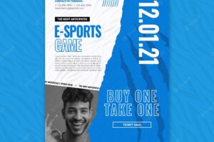 E-sports vertical print template