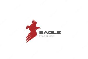 Eagle flying logo abstract design. falcon hawk wings logotype