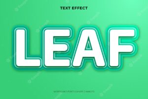 Editable green color text effect