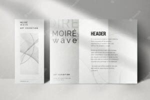 Editable poster mockup psd with tri-fold brochure