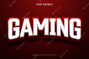 Editable red color esport text effect