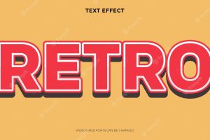 Editable retro text effect, 3d text effect