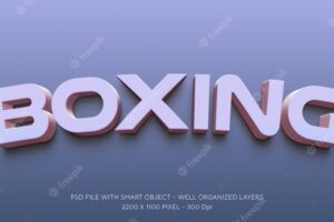 Editable text boxing 3d style effect