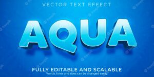 Editable text effect, aqua water text style
