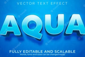 Editable text effect, aqua water text style