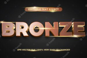 Editable text effect - bronze text style  concept