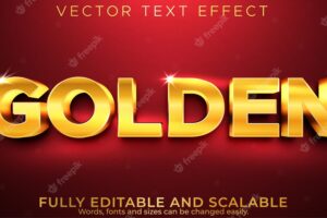 Editable text effect, golden luxury text style