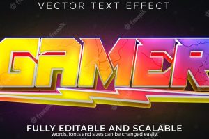 Editable text effect rgb gamer, 3d esport and stream font style