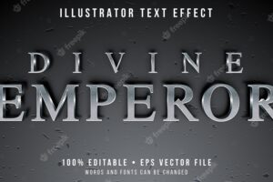 Editable text effect - textured silver text style